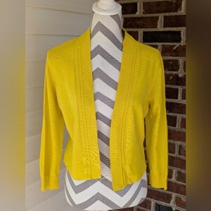Black Lable Yellow Women's Open Front Cardigan